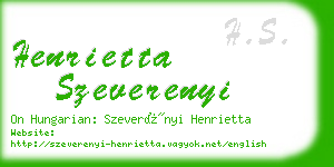 henrietta szeverenyi business card